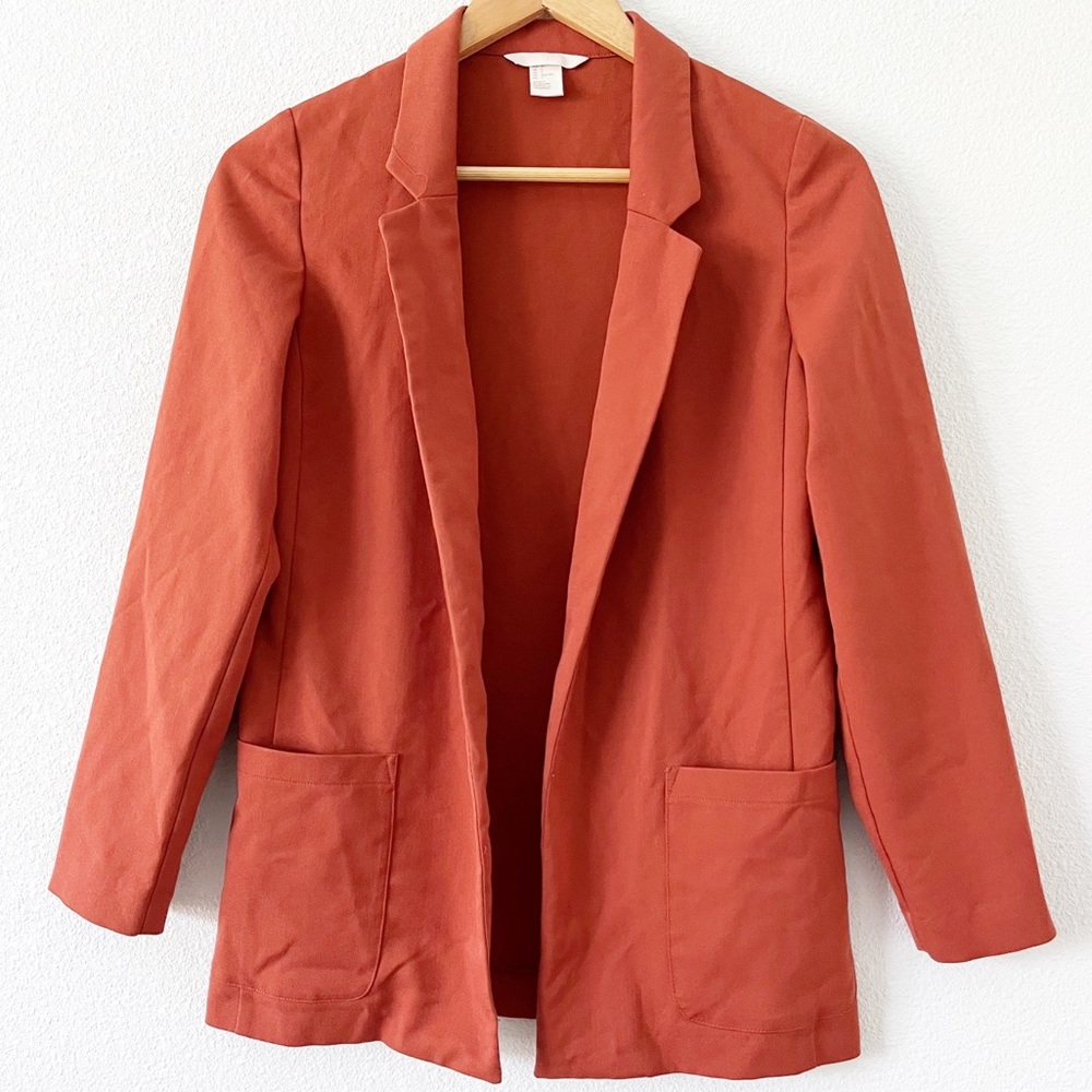 H&M Burnt Orange Open Long Sleeve Blazer